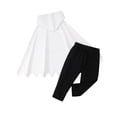 thumbnail image 5 of XIYON Toddler Girl Clothes Halloween Cute Ghost Print Hooded Cape Top Pants Two Piece Outfit Set Fall Winter Kids Holiday Party 4-5 Years, 5 of 8