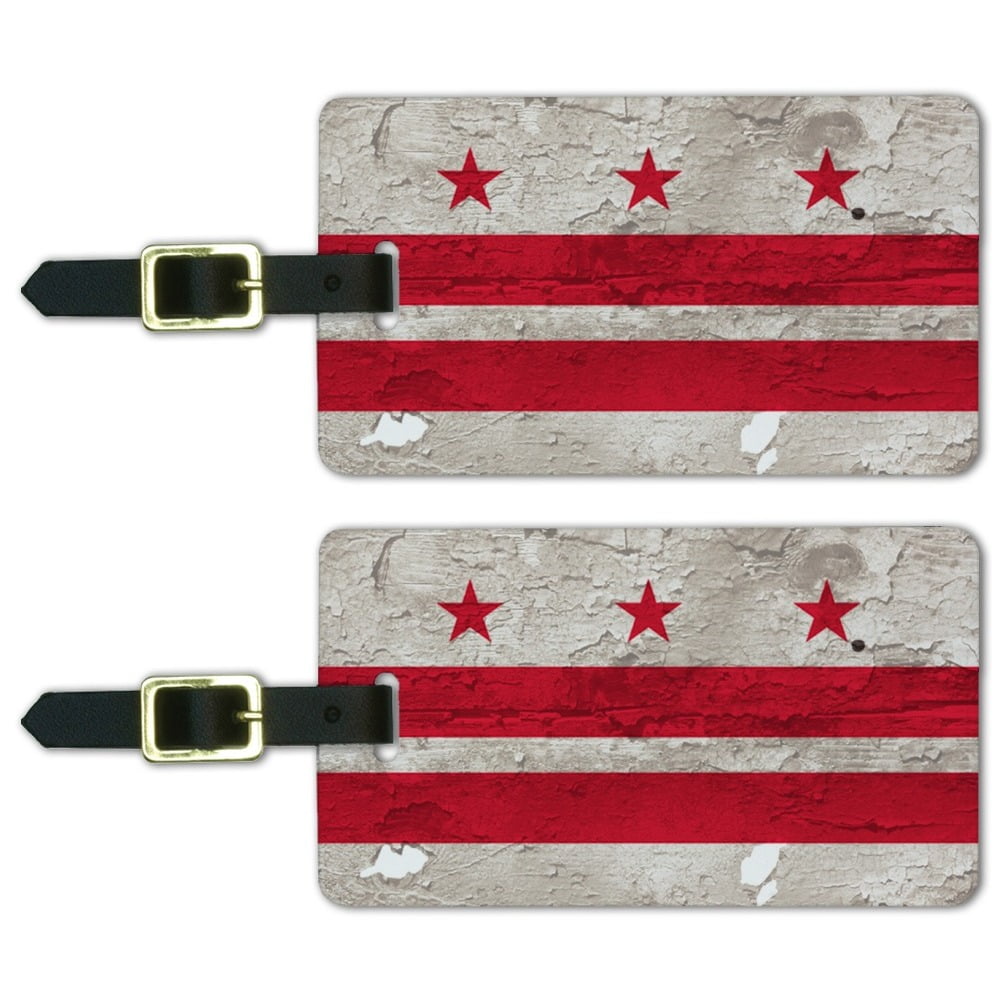 Rustic Washington DC District of Columbia State Flag Distressed USA Luggage  ID Tags Suitcase Carry-On Cards - Set of 2 - Walmart.com
