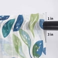thumbnail image 5 of Navy Blue Leaves Valance Curtains for Kitchen/Living Room/Bathroom/Bedroom Window, Rod Pocket Small Topper Half Short Window Curtains Voile Sheer Scarf, Green Summer Botanical 42"x18", 5 of 8