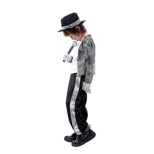 Disfraz de Michael Jackson para niños, disfraz de cantante superestrella, trajes de baile Purim, vestido de fiesta de año nuevo, vestido elegante para niños D_ia