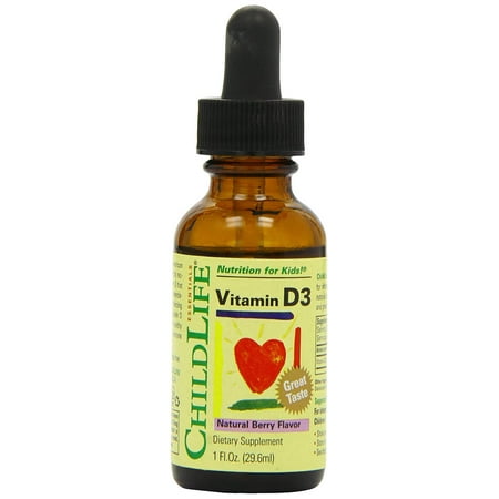 Child Life Vitamin D3, Berry Flavor, Glass Bottle, 1 Ounce