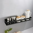 thumbnail image 2 of Bathroom Accessories Modern Matt Black Bathroom Corner Shelves Kitchen Wall Shelf Shower Bath Shampoo Storage Rack - 50x10x5.8cm, 2 of 7