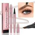 thumbnail image 1 of Lápiz de cejas de 4 puntas de oro rosa Relleno de cejas líquido resistente al agua y de larga duración 1 ml Aspecto natural Fácil de aplicar A prueba de manchas Uso las 24 horas para hombres Mujeres, 1 of 1