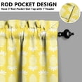 thumbnail image 3 of Hawaiian Pineapple Kitchen Curtains 2 Panels - 27.5x24 Inch Golden Tropical Fruit Print, Semi-Sheer Farmhouse Window Treatment with 3" Rod Pocket, Easy Care, 3 of 4