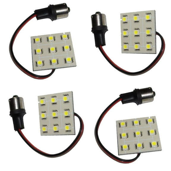HQRP 4-Pack BA15s Bayonet Base 9 LEDs SMD 5050 LED Bulb Cool White for #93 1141 1156 1073 1093 1129 Replacement
