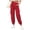 Red, variant on Women's Lightweight High Waist Casual Pants with Pockets Relaxed Fit Soft Lounge Trousers for Everyday Comfort
