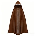 thumbnail image 5 of SAWOBUUN Renaissance Hooded Cloak for Men Women,Halloween Medieval Cape Witch Robe Victorian Suede Cape, 5 of 9