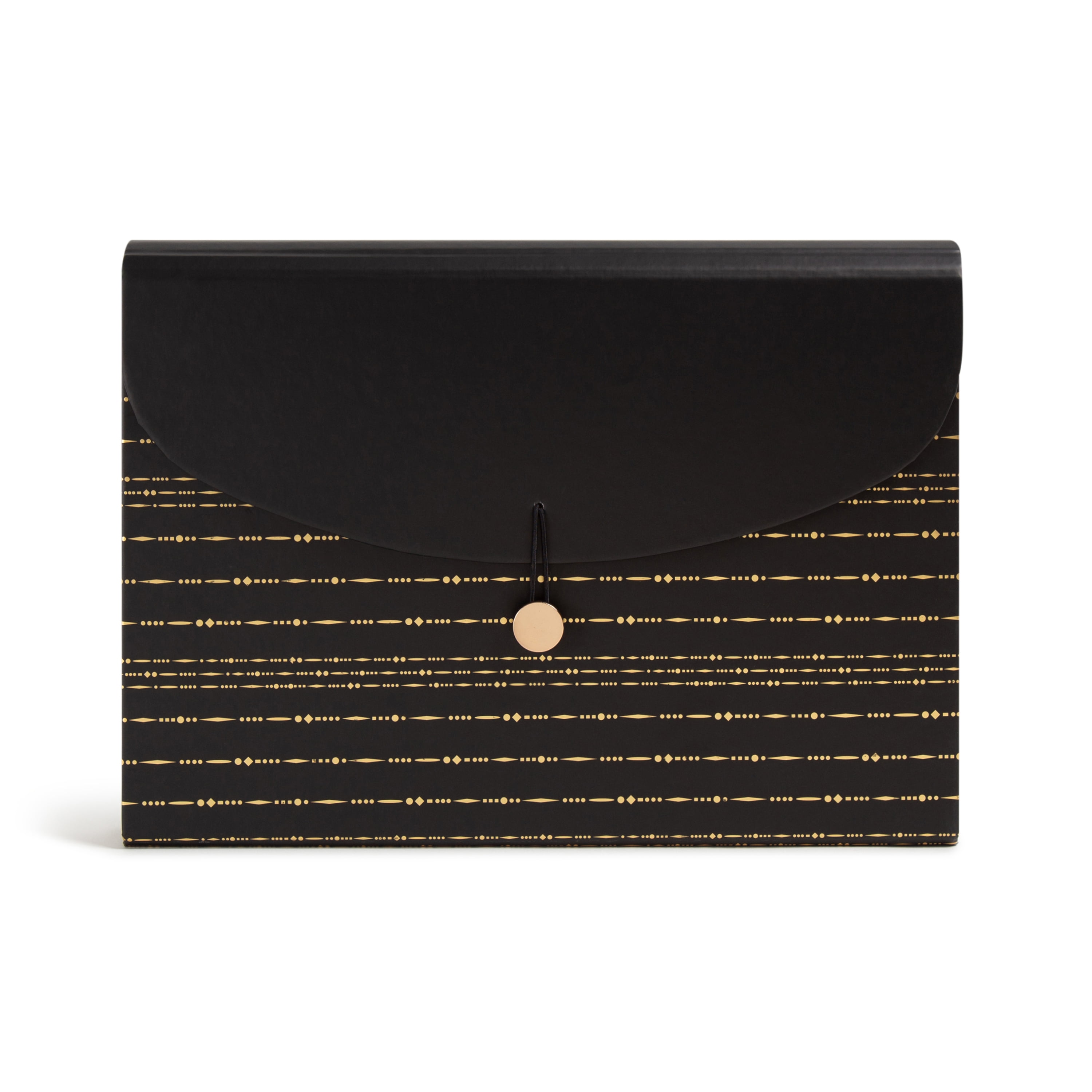 U BRANDS 13 Pocket Expandable File Folder, Vintage Classic, Black