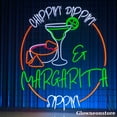 thumbnail image 2 of Glowneon Chippin Dippin Margarita Sippin Neon Sign, Margarita LED Sign, Custom Welcome Bar Club, 2 of 4
