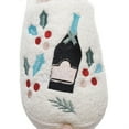 thumbnail image 5 of Rokment Christmas Slippers for Women Men Funny Cute Xmas Wine Bottle Matching Cozy Indoor Fuzzy House Shoes Winter Warm Memory Foam Bedroom Slip on White Size 7.5, 5 of 7