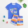 thumbnail image 2 of uikmnh Boys 2 Piece Short Sleeve Rash Guard Swim Set Tropical Sunny Print UPF 50+ Sun Swimwear Size:2-3 Years, 2 of 6