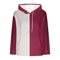 thumbnail image 5 of Uootdi Color Block Flannel Sweatshirt for Women Fuzzy Fleece Drawstring Long Sleeve Hoodies Casual Warm Fall Winter Comfy Top with Pocket Gift, 5 of 6
