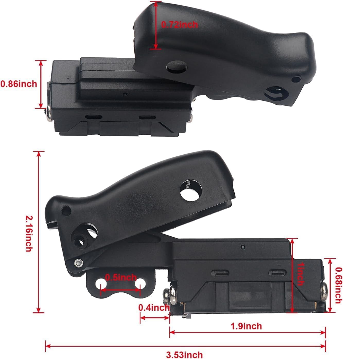 ABCISI Miter Saw Trigger Power Switch Replacement Part for DW712 DW715 DW716 DW717 DW718 DWS780, Non-OEM Parts, But Quality Meets OEM Manufacturing Requirements