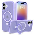 thumbnail image 1 of Magnetic Phone Case For iPhone 17,With Invisible Magnetic O-Ring Kickstand,Compatible With Mag-Safe,Skin Feel Slim Shockproof Anti-Drop Protection Translucent Phone Case,Lightpurple, 1 of 6