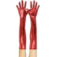 thumbnail image 2 of ToBeInStyle Women's Extra Long Metallic Gloves - Red, 2 of 7