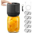 thumbnail image 1 of Mason Jar Vacuum Sealer Kit, Cordless Electric Vacuum Sealer for Jars with Wide-Mouth and Regular-Mouth Jar Lids and Time Display Screen, Used for Food Storage/Food Fermentation/Canned Fruits, 1 of 8