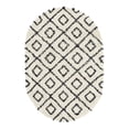 thumbnail image 3 of Unique Loom Trellis Shag Collection Area Rug - Ruth (5' 3" x 8' Oval White and Black/Ivory), 3 of 11
