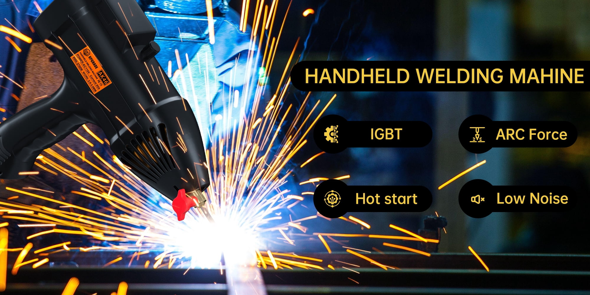 TOPTENG Welding Machine, Handheld Stick Welder, 110V Portable ARC Hand Held , Automatic Digital Current Adjustment with Welding Tool Set, with Toolbox