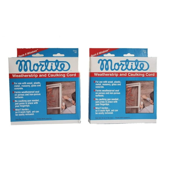 B2 90-Ft. Gray Mortite Weatherstrip Caulking Cord - Quantity 2