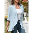 thumbnail image 5 of Chase Secret Short Sleeve Cardigan for Women Summer Netted Knit Ruffle Half Sleeve Kimono Cover Ups Blue, 5 of 8
