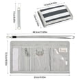 thumbnail image 3 of JIALIOU Nylon Trifold Card Wallet with ID Window Zipper Pocket for Men Women Teen Dark Gray and White Striped, 3 of 7