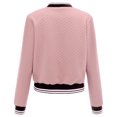 thumbnail image 3 of DOPI winter coats for women Women's Long Sleeve Baseball Shirt Zip Jacket Baseball Jacket Casual Jacket Pink + US:12, 3 of 5