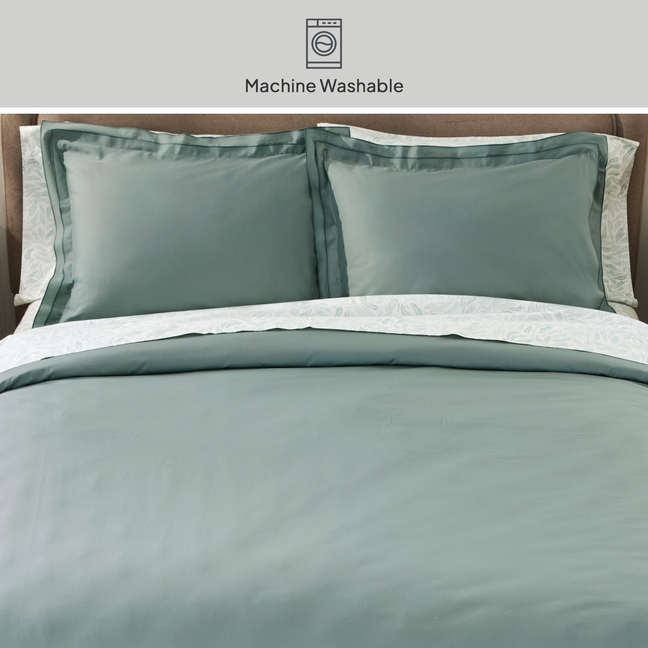 Better Homes & Gardens Green River 3-Piece Cotton Percale Duvet Cover Set, King