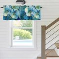 thumbnail image 5 of Luxury Flowers Window Valance for Kitchen, Gorgeous Teal Blue Floral Natural Rod Pocket Short Curtain for Small Windows, Light Filtering Decorative Valance, 42 x 18 Inch, 1 Panel, 5 of 9