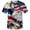 Multicolour, variant on Rebaike Men's Patriotic Eagle Graphic T-Shirt All-Over American Flag Print Tee Shirt
