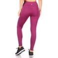 thumbnail image 3 of Crossover Waist Tummy Control Sculpting Sport Leggings With Pockets - Magenta, 3 of 4