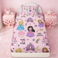 thumbnail image 3 of Erosebridal Colorful Cartoon Princess Twin Sheet Sets,Dreamy Princess Style Castle Cute Floral Bedding For Kids 3 Pieces, 3 of 6