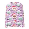 thumbnail image 5 of Yufatyle Christmas Tree Santa Claus Sweatshirt Womens Xmas Holiday Funny Print Pullover Long Sleeve Crewneck Tops Shirts L, 5 of 5