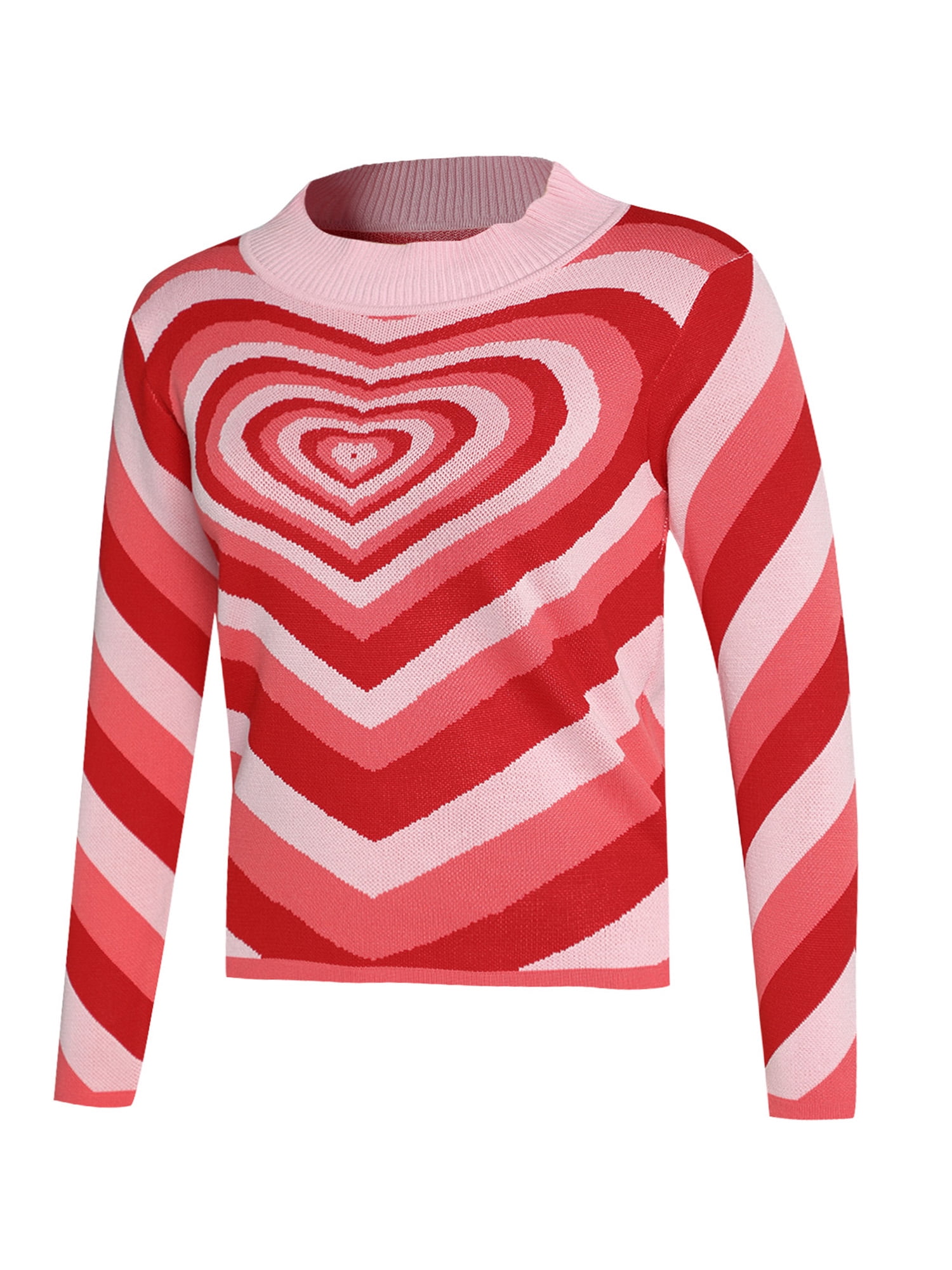 Tretra Women Knit Sweater Heart Wave 