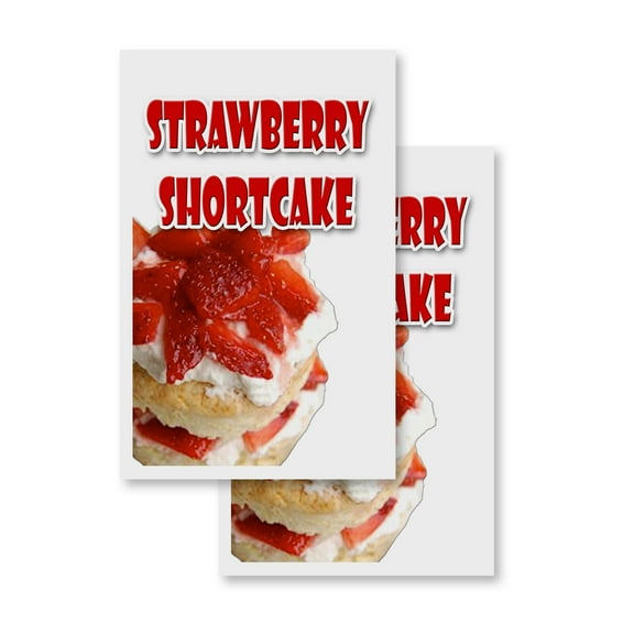Strawberry Shortcake (2-PACK) 24" x 36" Vinyl Decals | Sign Insert Peel & Stick Decals Stickers Window Signs