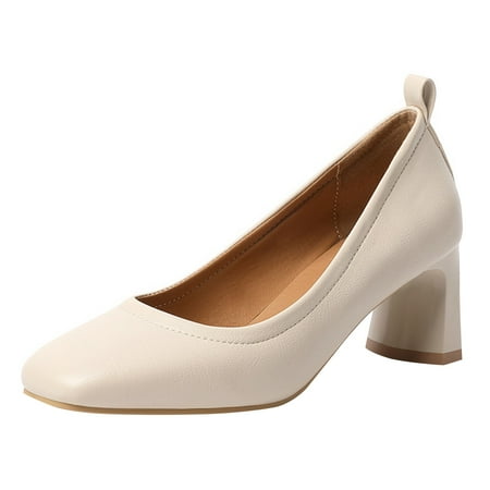 

Fsqjgq Womens Open Toe Wedge Sandals Fashion Women s Shoes Single Shoes Solid Color Pointed Thick Heels High Heels Casual Shoes Size 8 Casual Shoes White 41