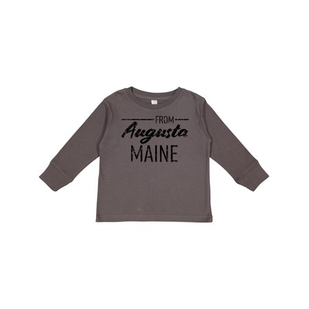 

Inktastic From Augusta Maine in Black Distressed Text Gift Toddler Boy or Toddler Girl Long Sleeve T-Shirt