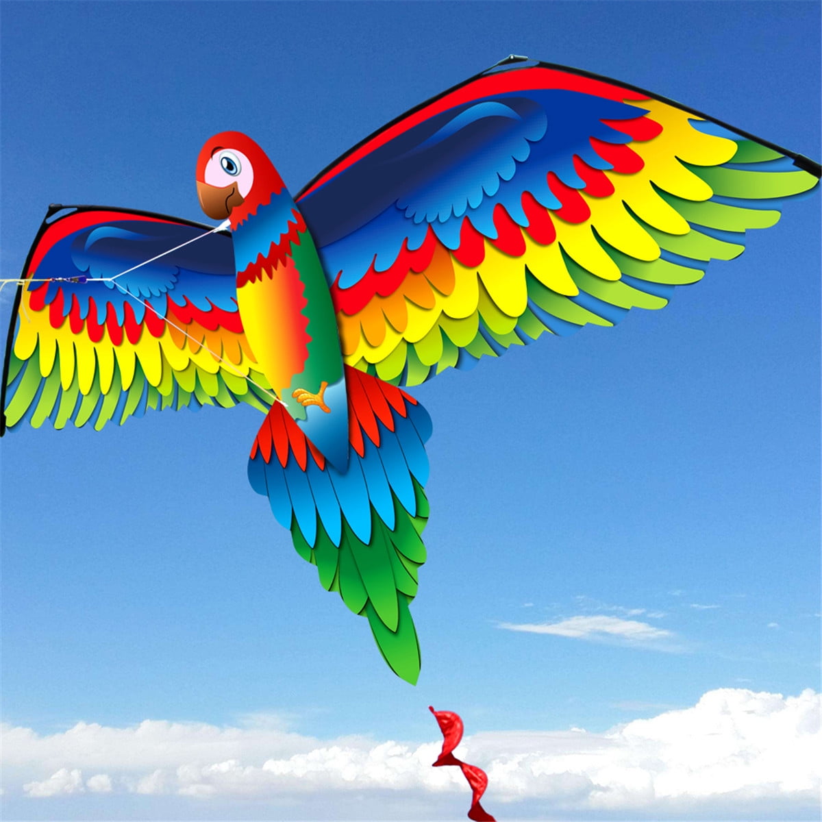 New 3D Single Line Parrot Kites Flying Kite Tail Outdoor Sport Game