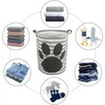 thumbnail image 3 of Foldable Round Large Storage Baskets, 19.7" Waterproof Cotton Linen Laundry Hamper Clothes Basket with Handles for Kids Baby Toy &Clothing Collection (Round - Dog Footprint), 3 of 7