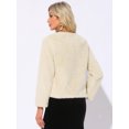 thumbnail image 3 of DARING DIVA Women's Winter Faux Fur Coat Jacket Long Sleeve Pockets Pearl Button L Beige, 3 of 5