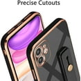 thumbnail image 6 of Case for iPhone 11 6.1 Inch, Soft Silicone TPU Slim Case Electroplated Case Shockproof Phone Case with Wristband Kickstand Phone Loop Finger Holder Strap-Black, 6 of 13