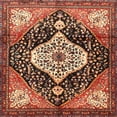 thumbnail image 1 of Ahgly Company Machine Washable Indoor Square Traditional Saffron Red Area Rugs, 4' Square, 1 of 7