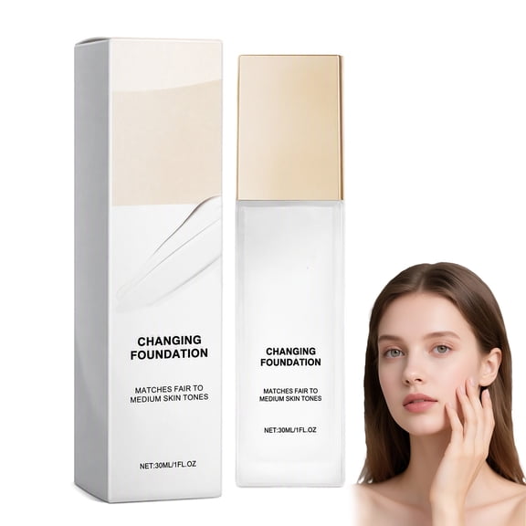 Hydrating Color Changing Lightweight Liquid Foundation, Natural Look Face Makeup Foundation, Smooth Finish Base Makeup for Even Skin Tone