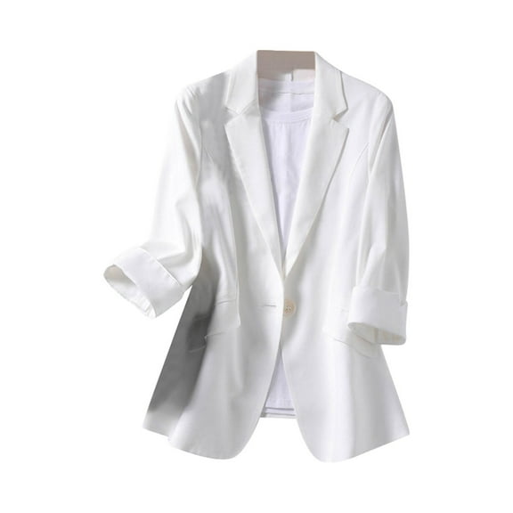 Slim Fit Women’s Lightweight 3/4 Sleeve Suit Jacket Stylish Casual Wear Comfortable Stretch Fabric Tailored Modern Top