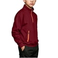 thumbnail image 6 of Boys and Toddlers' Midweight Polar Fleece Quarter-Zip Pullover Jacket, Long Sleeve Warmth Mock Neck Youth Sweatshirt Winter Clothes for Kids Years 5-15 Red, 6 of 8