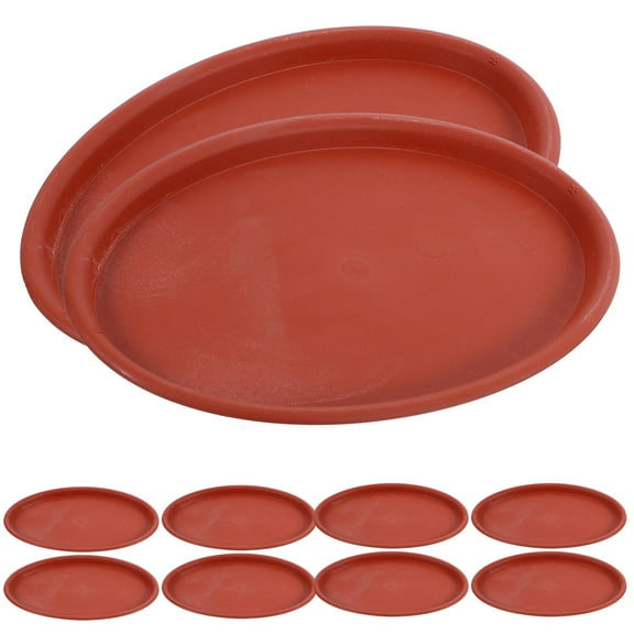 HOMEMAXS 10pcs Oval Flower Drip Trays Planter Plates for Garden Potted Plants Decorative Succulent Plant Trays