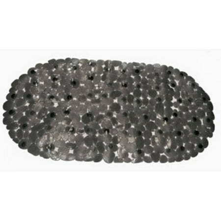 "Pebbles" Vinyl, Slip-Resistant Bath Tub Mat in Black