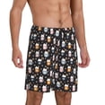 thumbnail image 2 of Naloa Snowflake Cream Hot Cocoa Men's Short Pajama Pants, Pj Shorts, Lounge Comfort Shorts-Medium, 2 of 6