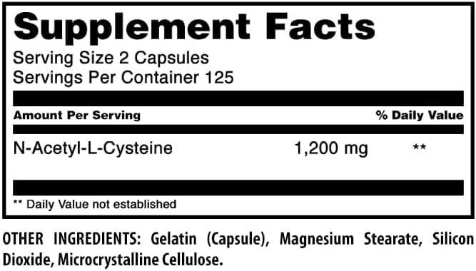 Amazing Formulas NAC (N-Acetyl Cysteine) 1200mg Per Serving 250 Capsules Supplement | Non-GMO | Gluten Free | Made in USA | Pack of 3