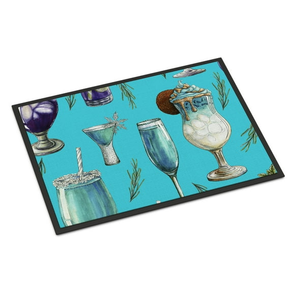 Drinks and Cocktails Blue Doormat 24x36