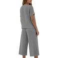 thumbnail image 7 of CYYOLLPF Linen Sets for Women Linen Sets for Women spring outfits for women 2 Piece Gauze Cotton Boho Peasant Shirt Beach Vacation Clothes sunmer sets resort wear for women 2026 Gray M, 7 of 7